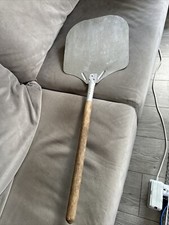 Pizza Oven Shovel 12” Square Bakers Metal Paddle Wood Spade 33” Long Handle