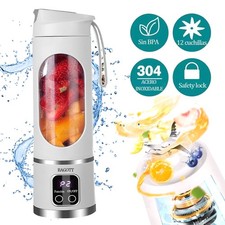 450ML Portable Mixer Cup USB Rechargeable Fruit Blender Juicer Shaker Bottle UK