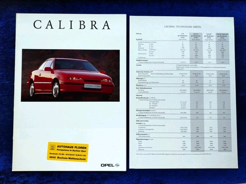 Opel calibra turbo brochure - opel,