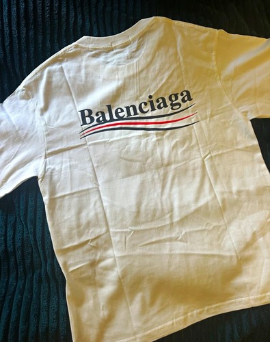 Balenciaga white logo crew - balenciaga,