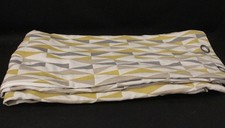 Pair Of DUNELM Triangle Pattern Lined EYELET CURTAINS Yellow/Grey 168x182cm -R12