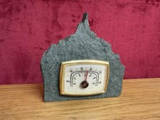 Vintage  Welsh Slate Souvenir  Desk Thermometer Paperweight Collectible shaped