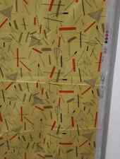 One Mtr +  Lucienne Day Made For J Lewis 100% Cotton Fabric Retro Design Yellow
