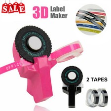 Manual 3D Embossing Label Maker Typewriter Printer DIY Machine with Free 2 Tapes