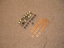 Chrome Cam Cover Dome Nuts & Copper sealing washers Jaguar XKE Type Engine