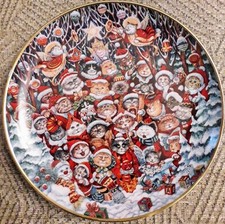 Franklin Mint Collectors Plates x 2 by Bill Bell - Cat Theme - Please see photos