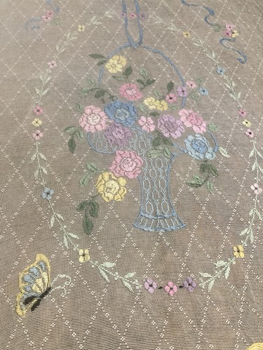Antique hand embroidered bed - antique,