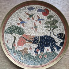 Cloisonne Brass Indian Plate