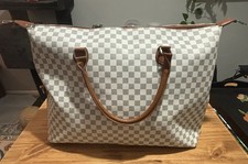 Grey/White Checkered Duffel/