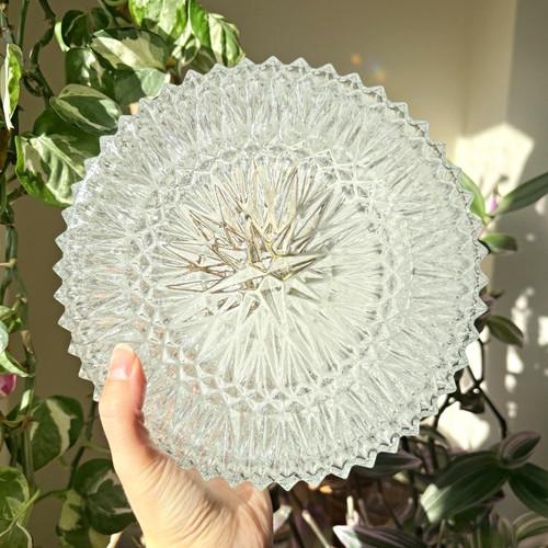 Vintage cut glass flush mount - vintage,