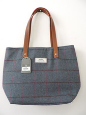 EARTH SQUARED Blue Tweed Tote
