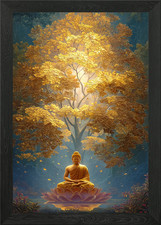 Golden Buddha under a golden