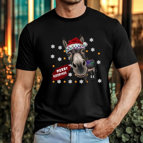 Funny donkey christmas merry - donkey,