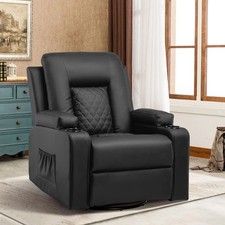Recliner Armchair Rocker Reclining Chair with Padded Seat Extended Footrest Over