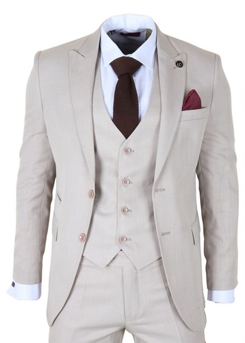 Men cream piece suit - cream, 3