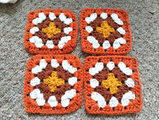 CROCHET  GRANNY SQUARES X 4 -