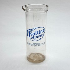 VINTAGE OVALTINE GLASS MIXER JUG ADVERTISING MILK SHAKE DRINKS MEASURING JAR