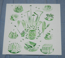 Eric Ravilious ~ Garden Implements - Small Blank Greeting Card NEW 5" x 5"