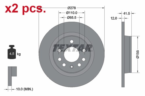 Pcs rear brake disc - x2,