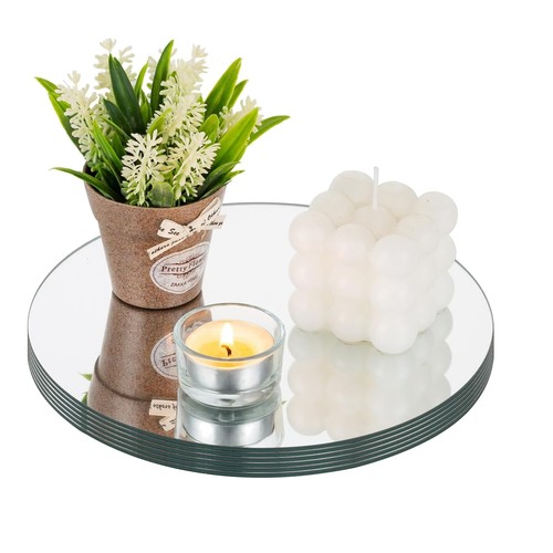Round mirror plates 20cm - 20cm, set