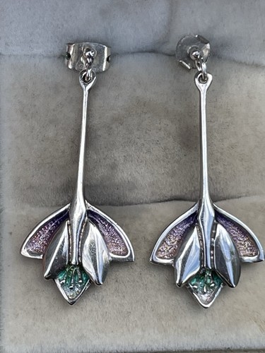 Art nouveau floral earrings - art,