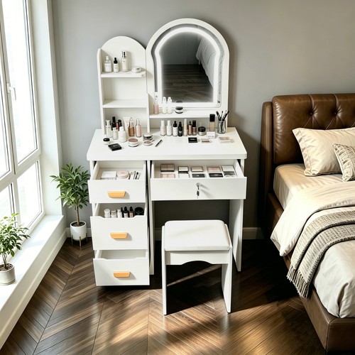 White dressing table high - white,