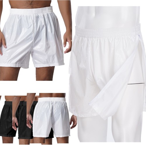 Men wet look trunks pouch - uk,