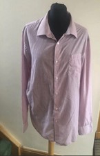 Tu Long Sleeve Pink Dogtooth Shirt 17” Collar
