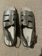 Silver leather summer sandals