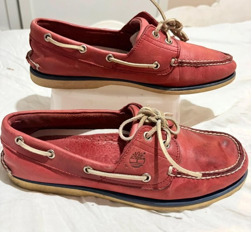 Timberland red leather boat - timberland,