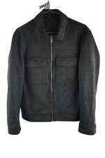 ZARA Grey Faux Leather Bomber Jacket size S Mens Casual Outdoors Outerwear