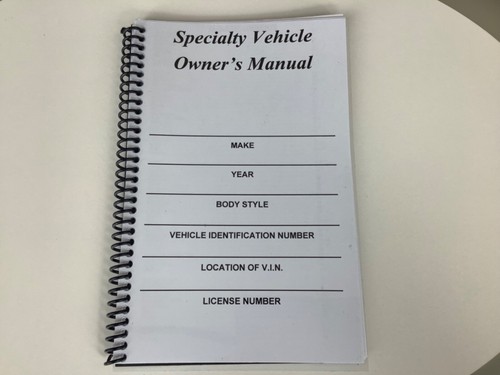 Owners manual for custom - manual,