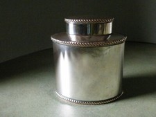 Rare Late Georgian Heavy Old Sheffield Plate Oval Tea Caddy / Canister.