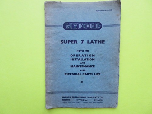 Myford super lathe - super, 7