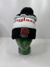 NEW ERA ENGLAND RUGBY BEANIE BOBBLE HAT RFU UNION BLACK CUFF WOOLLY CAP NEW