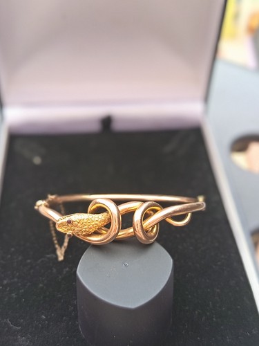 Antique 9ct gold snake - gold, snake/serpent