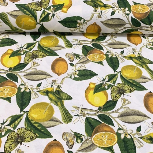 Fruit print lemon - lemon, flower