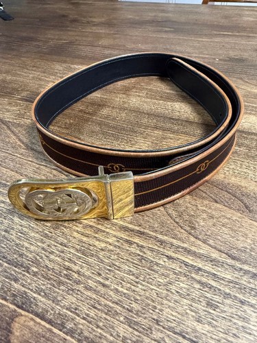 Gucci brown leather belt - brown,