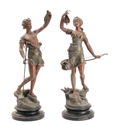 Pair bronzed 1900 french - pair, 1900's