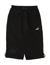 PUMA Mens Graphic Bermuda Sport Shorts Medium Black Polyester CB10