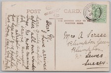 PLUMPTON Sussex Postcard sent to Mrs Scrase , Postmarked 1910