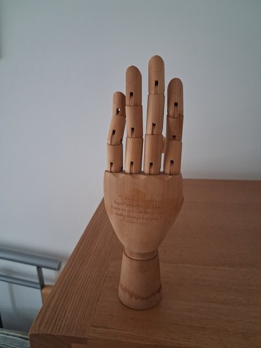Wooden articulated hand - wooden,