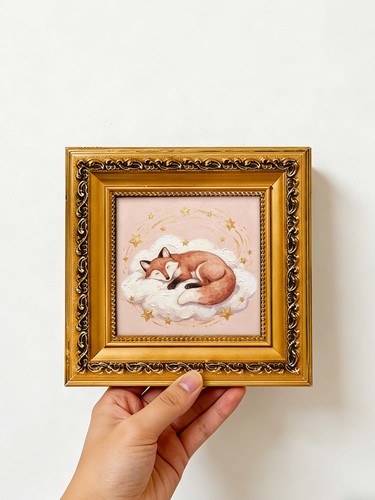 Sleeping fox artoil - sleeping,
