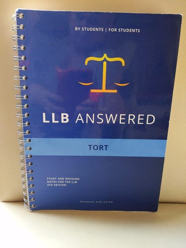 Llb answered tort law study - llb,