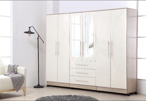 Door mirrored wardrobe with - 6,