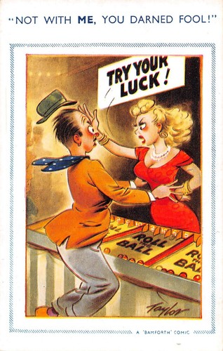 Postcard comic fairground - postcard,