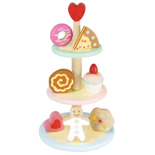 Wooden cake stand toy - cake,