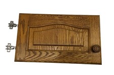 Solid Dark Arched Oak Kitchen Cupboard Door, Farmhouse Style, Handle & Hinges