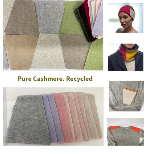 Recycled pure cashmere fabric - recycled,