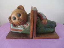 Unusual pair of Large Wooden Teddy Bear Book Ends